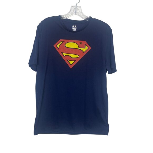 Superman Happy Boxer TShirt DC Comics Blue Size Large - Picture 1 of 6